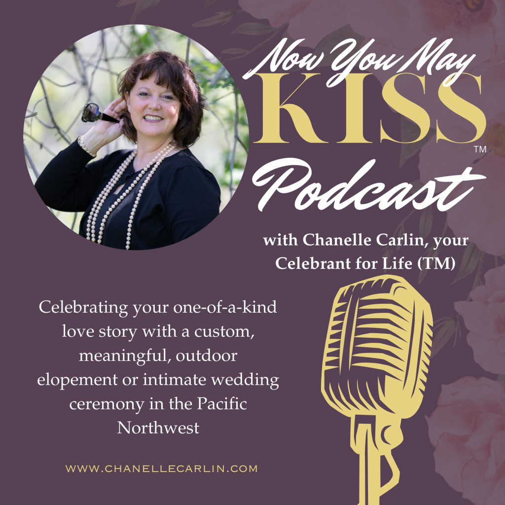 Now You May Kiss Podcast Logo with Photo of host, Chanelle Carlin